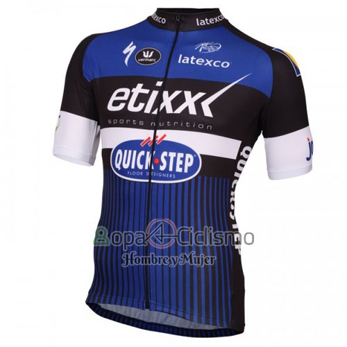 Etixx Quick Step Ropa Ciclismo Culotte Corto 2016 Mangas Cortas Blanco y Azul